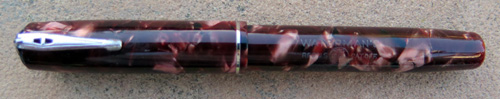 WATERMANs 3V IN MARBLED RED WITH FINE FLEX NIB